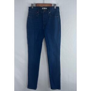 Madewell Women's Jeans Size 27 10" High Rise Skinny Dark Wash Blue Denim